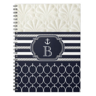 Carnet Nautique Marine & White Elegant Beach Mariage