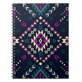 Carnet Navajo tribal foncé, géométrique vintage.