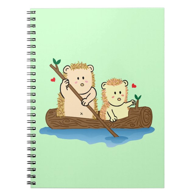 Carnet Navigation mignonne de couples de hérisson sur le (Devant)