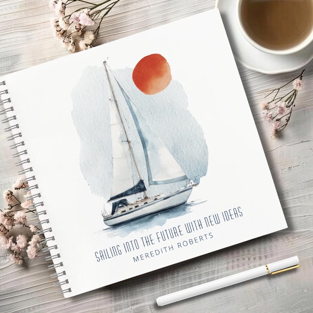 Carnet Naviguer dans l'avenir Nouvelles idées personnalis (Nautical Sailing into the Future Personalized New Ideas Notebook)