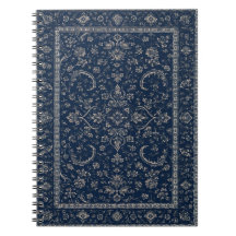 Carnet Navy Blue Persian Floral Rug