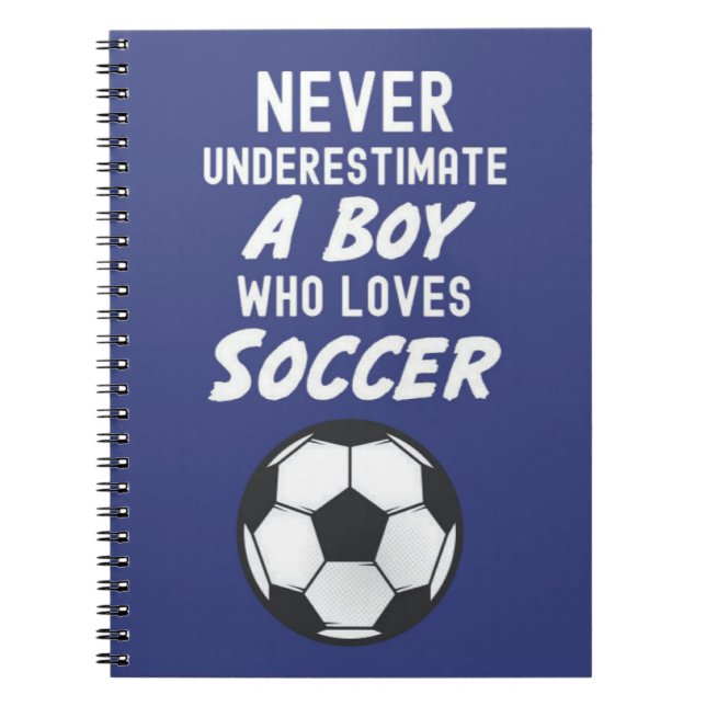 Carnet Navy Blue Soccer Cadeaux Pour Garçons Joueur D'Équ (Devant)