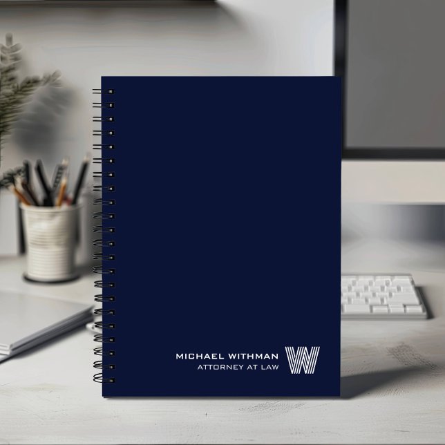Carnet NAVY Minimal Monogram Initial CORPORATE BUSINESS (Créateur téléchargé)