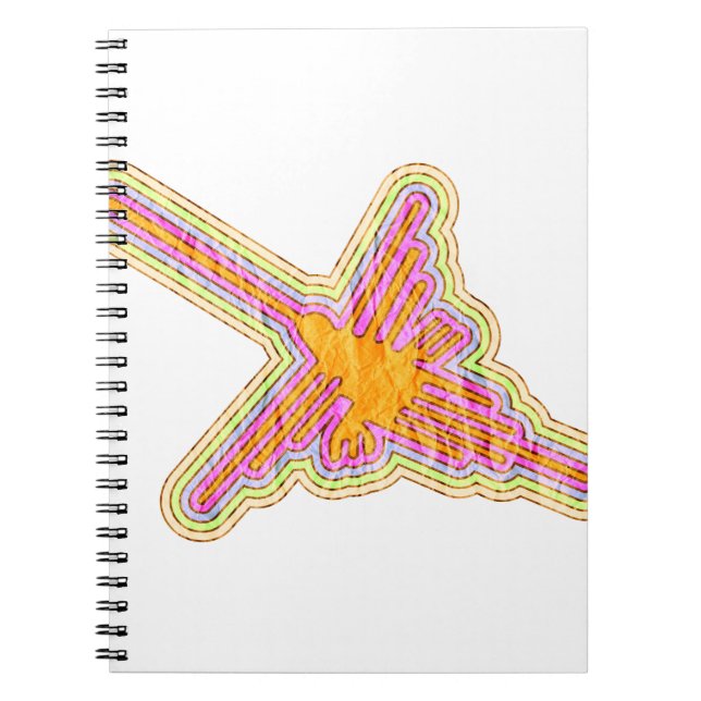 Carnet Nazca Lignes Colibri Avec Effet Papier Rincé (Devant)