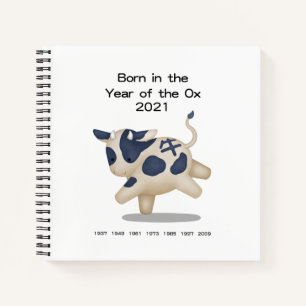 Carnet Né dans l'année de la première année du bébé Ox Jo