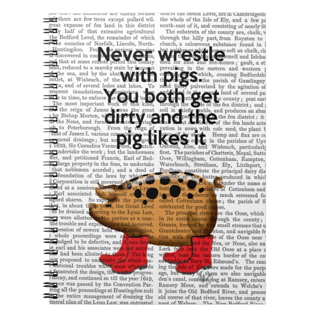 Carnet Ne jamais combattre avec des cochons (Devant)