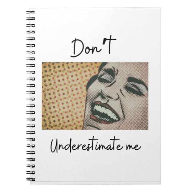 Carnet "Ne me sous-estimez pas", Design (Devant)