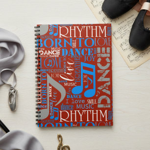 Carnet Né pour danser Bleu/Blanc/Toute couleur ID277