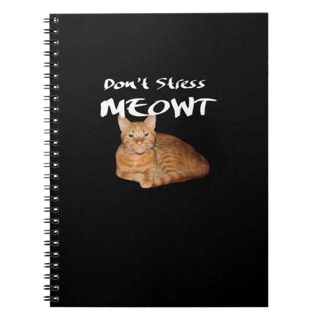 Carnet Ne stress pas Meowt - Orange Chat me stress Out (Devant)