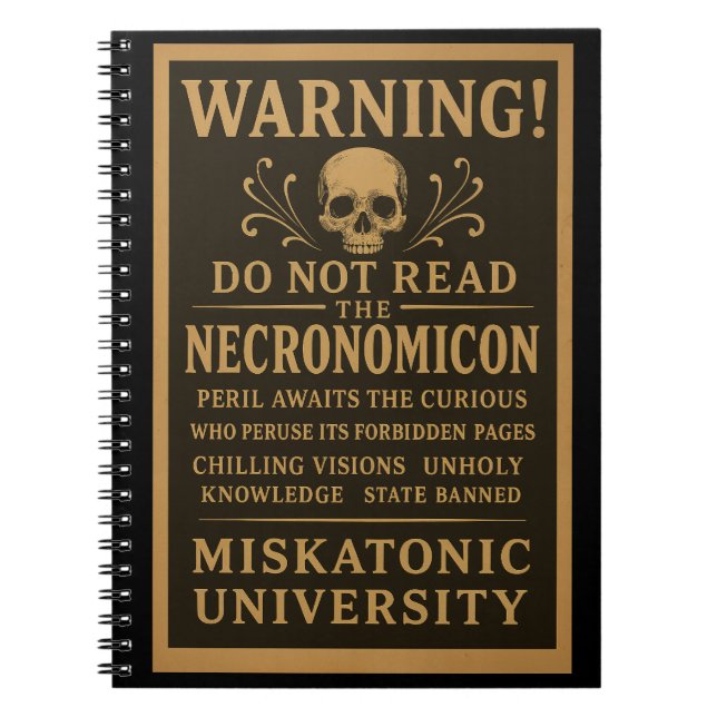 Carnet Necronomicon - Précaution interdite par Miskatonic (Devant)