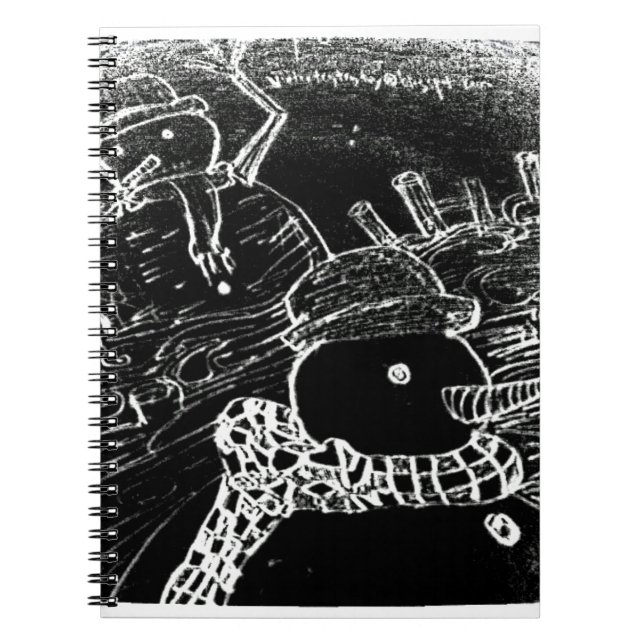 Carnet Neige et Yaie en noir Noël (Devant)