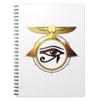 Carnet NeoAnkh 3D Golden Eye of Horus & Winged Solar Disk