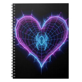 Carnet Neon Cyber‑Web Heart Stationery & Gifts