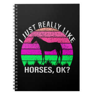 Carnet Neon Sunset I Really Like Horses 