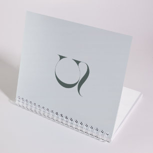 Carnet Nettoyer sur mesure Élégant Monogramme Vert doux I