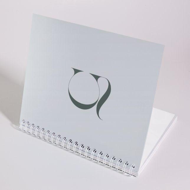 Carnet Nettoyer sur mesure Élégant Monogramme Vert doux I (Créateur téléchargé)