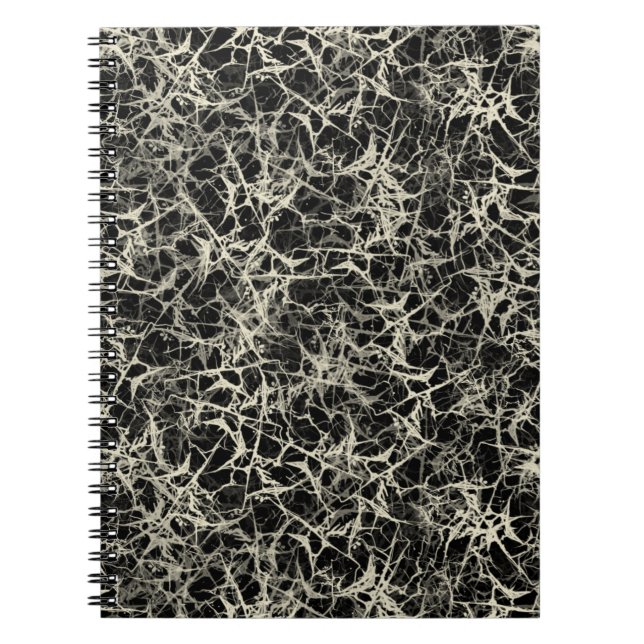 Carnet Neurons de réseautage sur Noir - motif continu. (Devant)