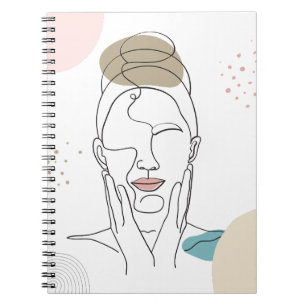 Carnet Neutre Minimaliste Femme Face ligne de corps Art S