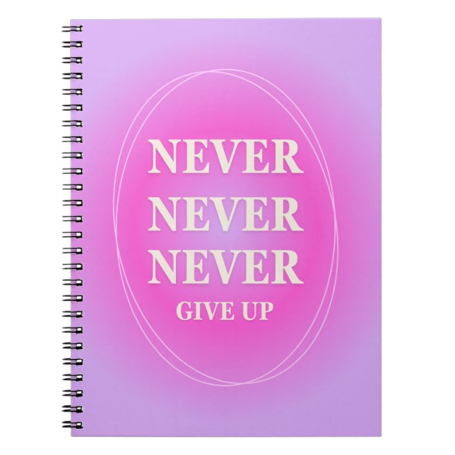 CARNET NEVER GIVE UP (Devant)
