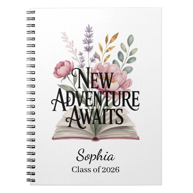 Carnet New Adventure Awaits Graduation Personalized (Devant)