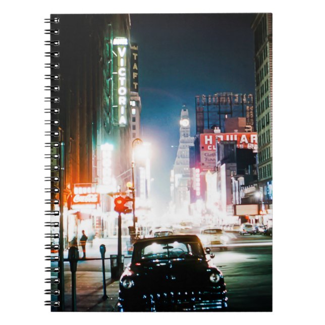 CARNET NEW YORK CITY TIMES CARRÉ 1950'S NEON NIGHT PHOTO (Devant)