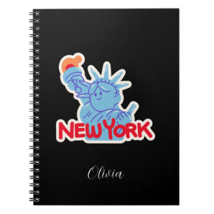 Carnet New York personnalisé avec une jolie statue