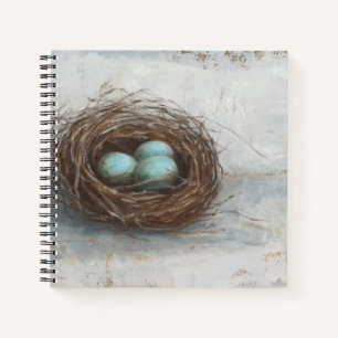 Carnet Nid d'oiseau rustique - Bleu