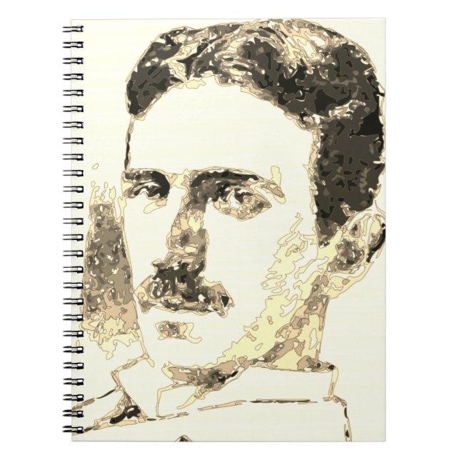 Carnet Nikola Tesla Dessin À Sepia (Devant)