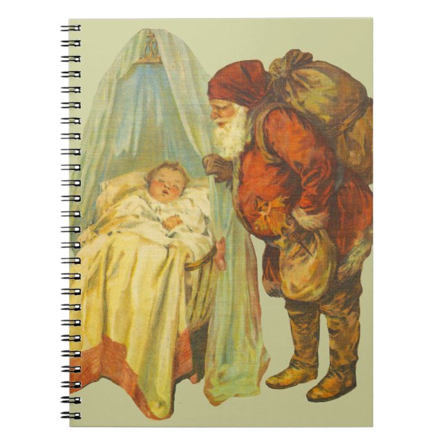 Carnet Noël Baby Santa Clause Vintage (Devant)