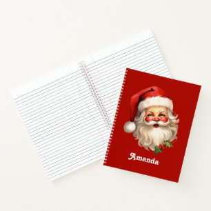 Carnet Noël de style rétro Holly Jolly Santa Claus