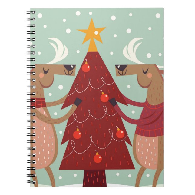 Carnet Noël des rennes vintages (Devant)