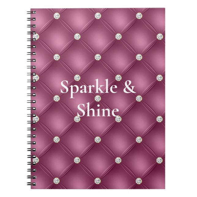 Carnet Noël des touffes en diamant rose Berry (Devant)