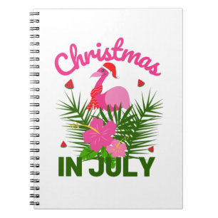 Carnet Noël en juillet joli été flamingo