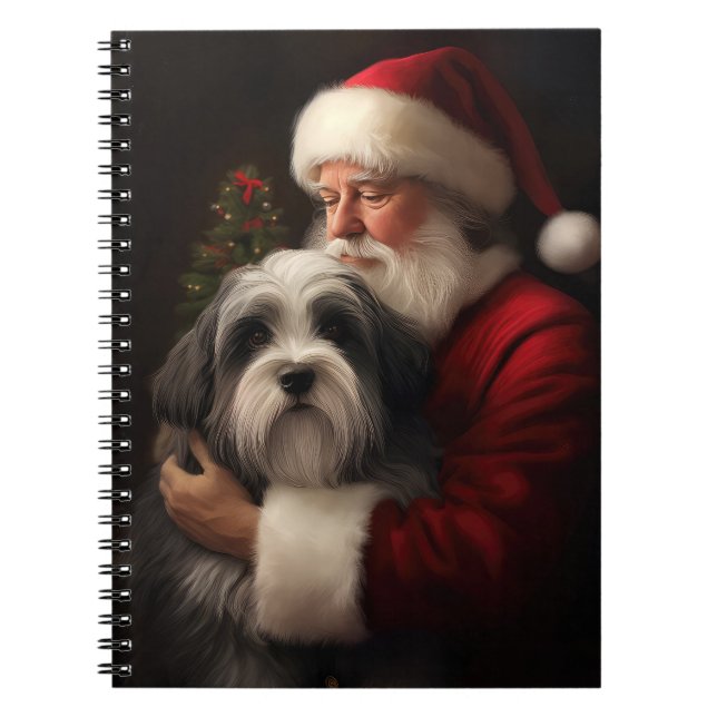 Carnet Noël festif du Père Noël du Terrier tibétain (Devant)