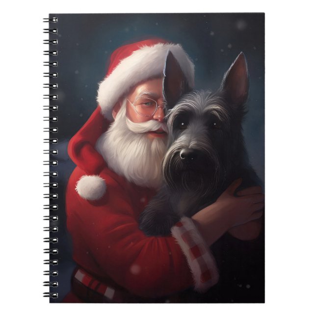 Carnet Noël festif écossais du Terrier Santa Claus (Devant)