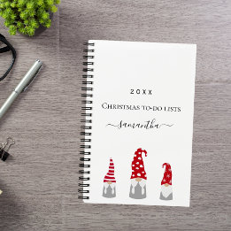 Carnet Noël gnomes rouge blanc pour faire listes nom