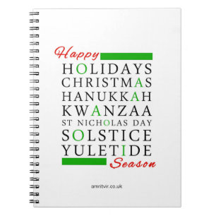 Carnet Noël Kwanzaa Hanoukka Solstice Yuletide