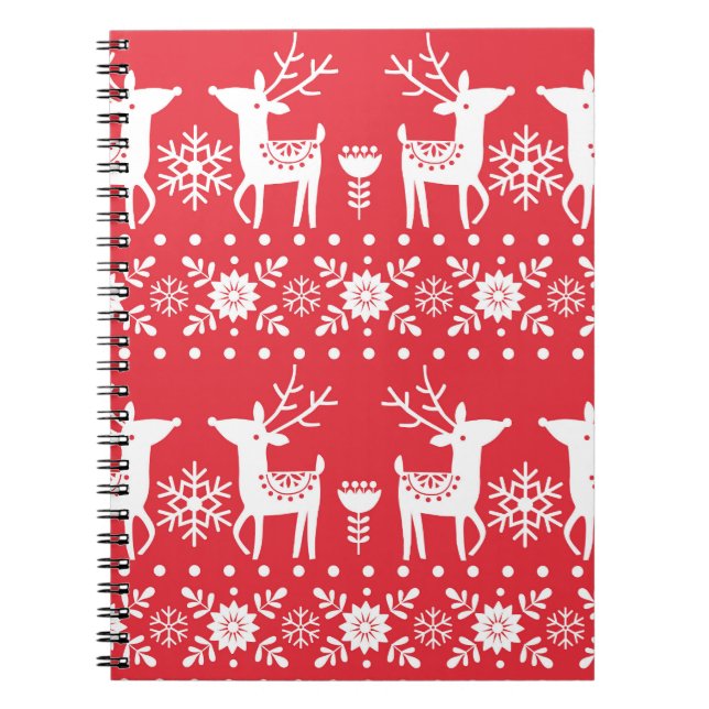 Carnet Noël scandinave : Snowflakes & Deer (Devant)