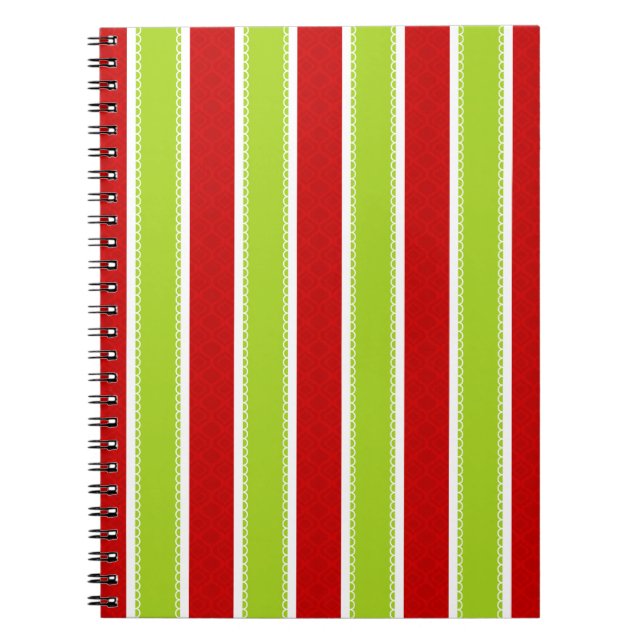 Carnet Noël Vacances Vert & Rouge Motif (Devant)