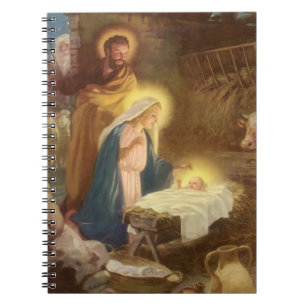 Carnet Noël vintage de la Nativité, Marie Joseph Enfant J