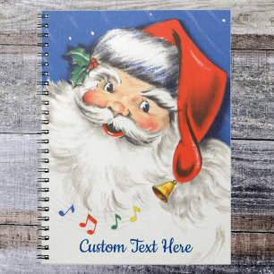 Carnet Noël Vintage, Jolly Santa Claus avec musique