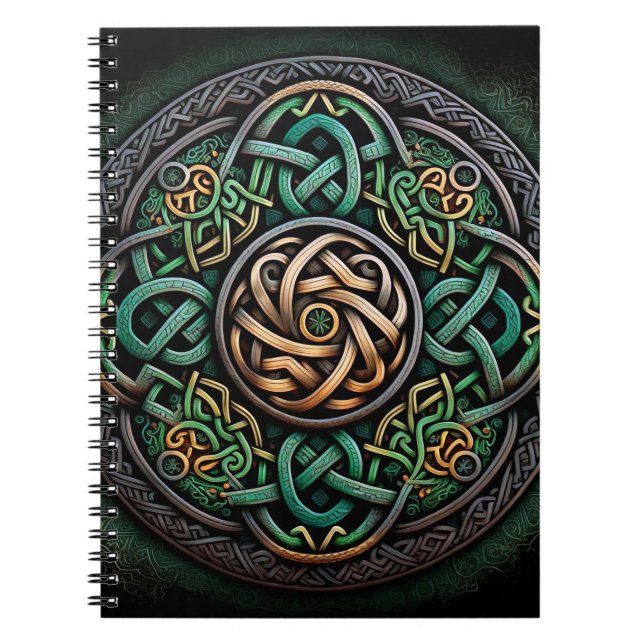 Carnet Noeud Celtique Green Gold (Devant)