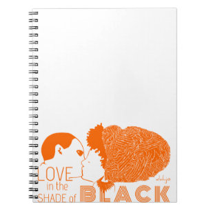 Carnet NOIR AMOUR en ORANGE