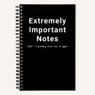Carnet noir avec notes importantes drôles texte si