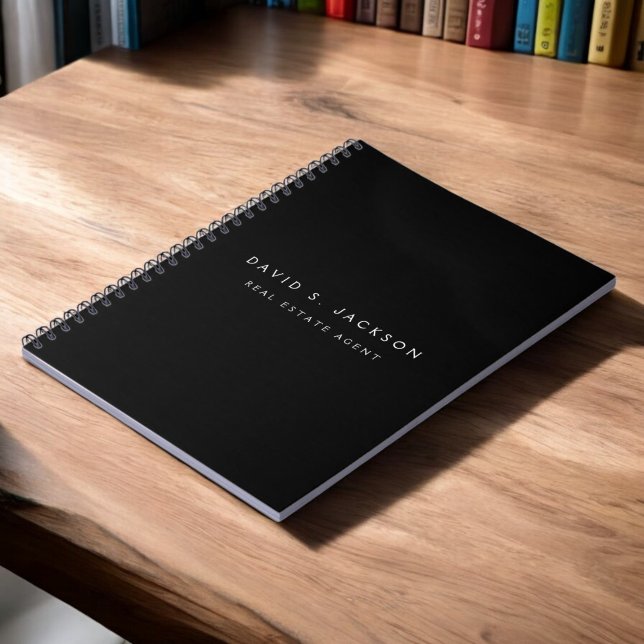 Carnet Noir Blanc Moderne Élégant Classe Professionnelle (Créateur téléchargé)