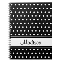Noir blanc Polka Dot Stripe Nom du script
