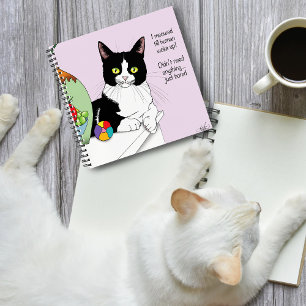 Carnet Noir Blanc Tuxedo Funny Chat