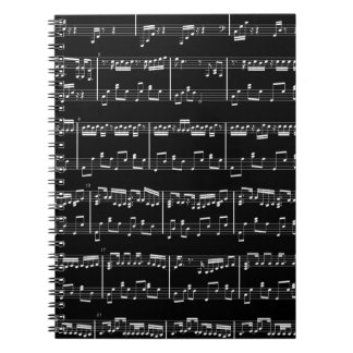 Carnet noir de musique de feuille