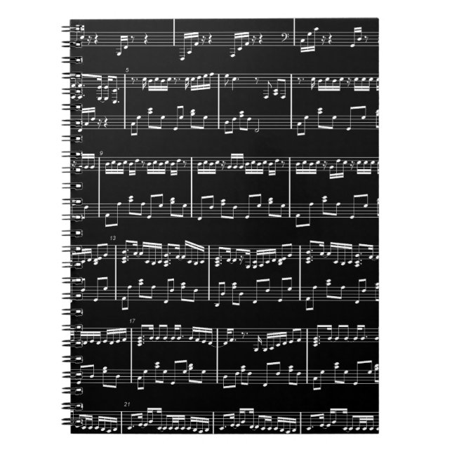 Carnet noir de musique de feuille (Devant)