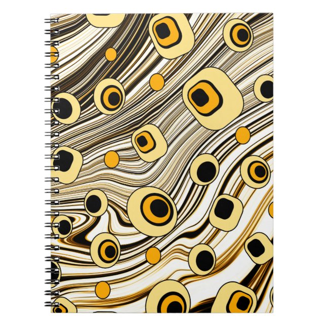 Carnet Noir doré et jaune style rétro Art Super (Devant)